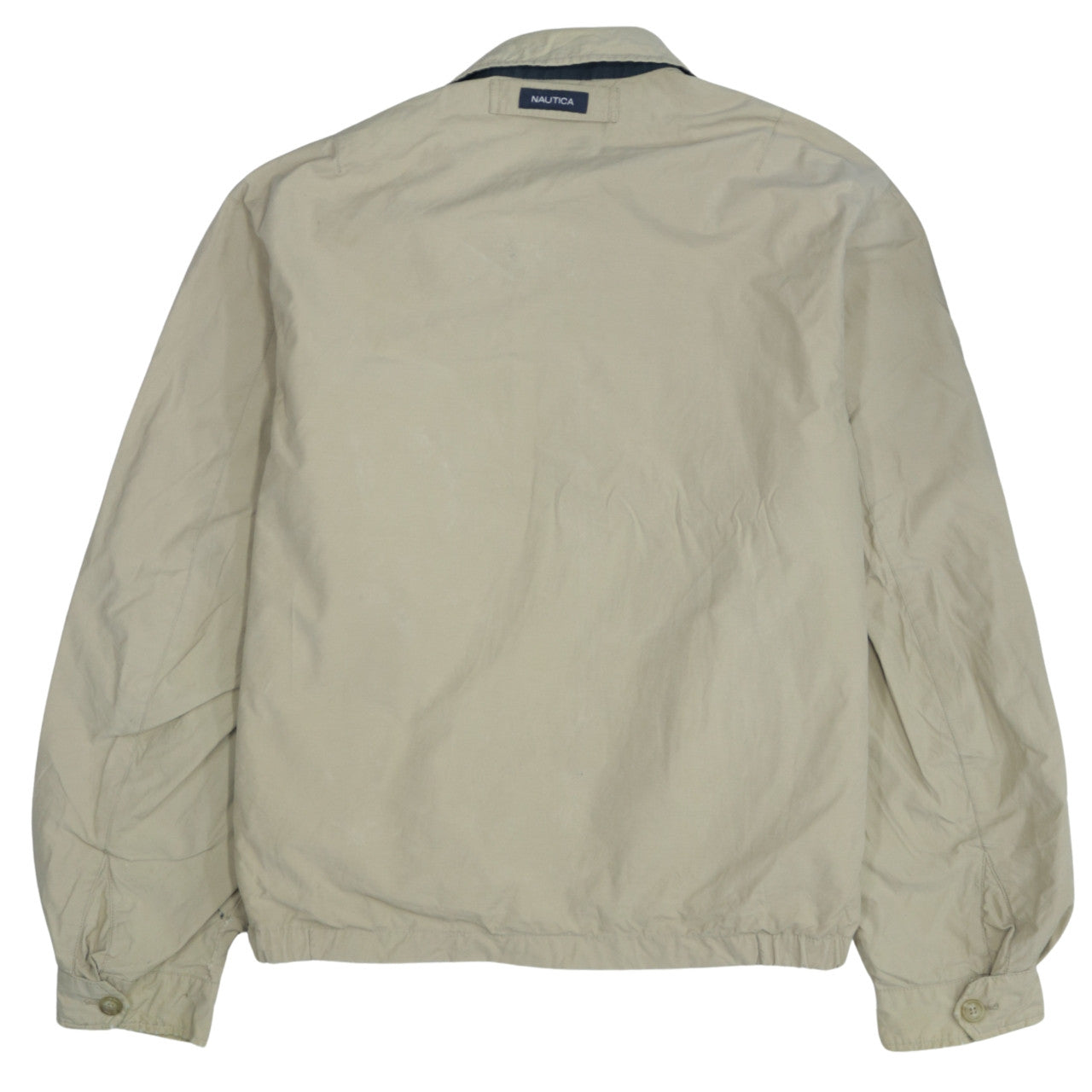 Nautica Men's Beige Cotton Nylon Full Zip Casual Jacket L