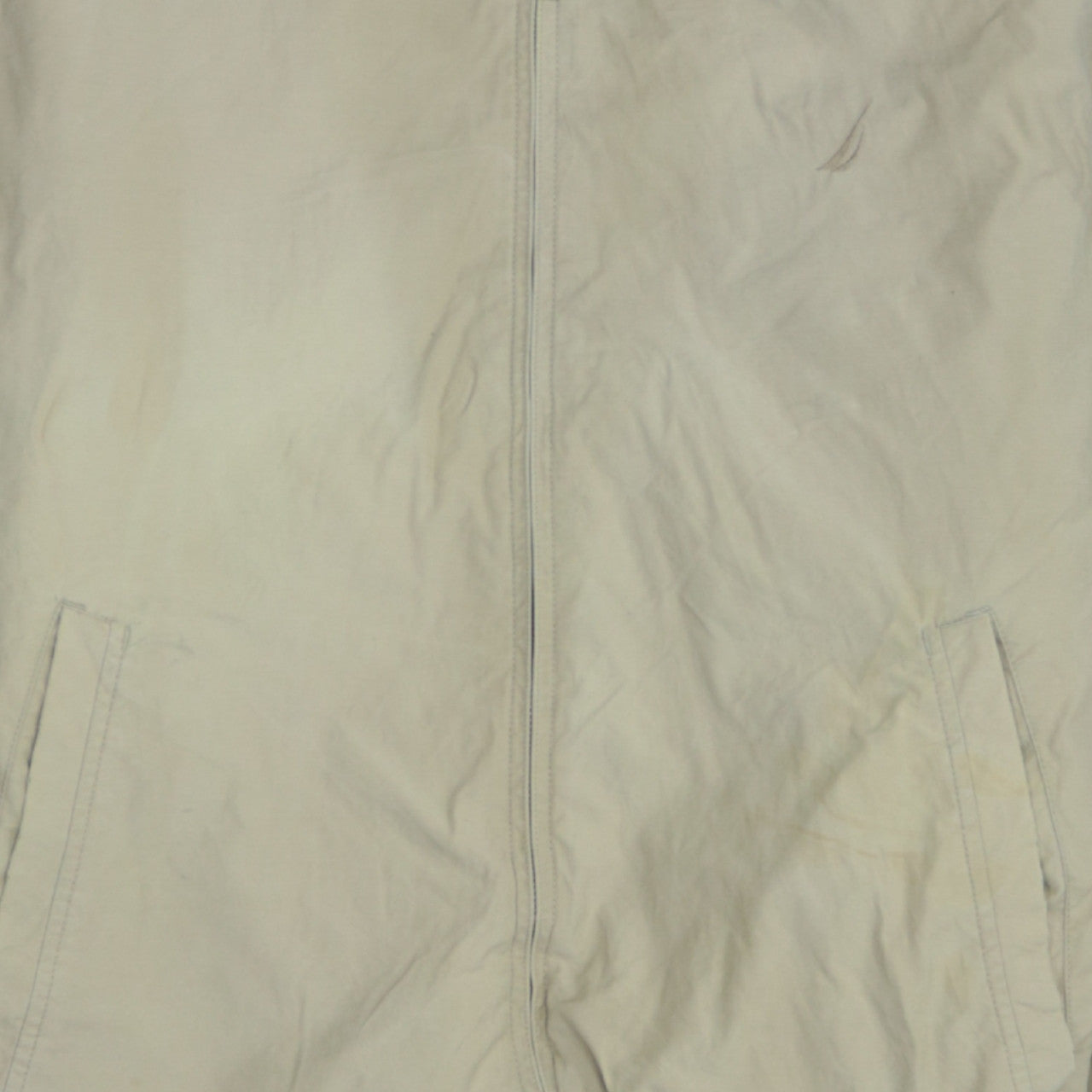 Nautica Men's Beige Cotton Nylon Full Zip Casual Jacket L