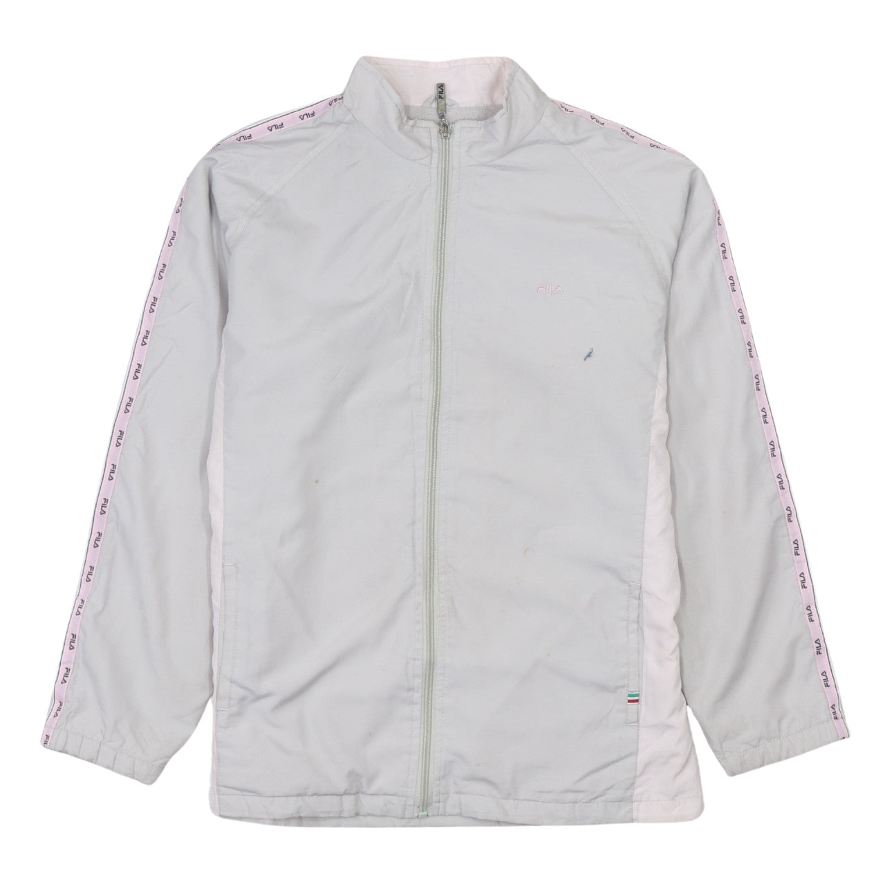 Fila Women White Full Zip Lightweight Sports Jacket Size L