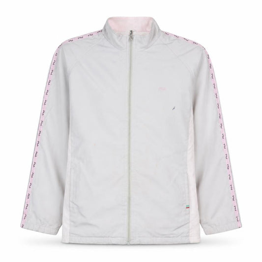 Fila Women White Full Zip Lightweight Sports Jacket Size L