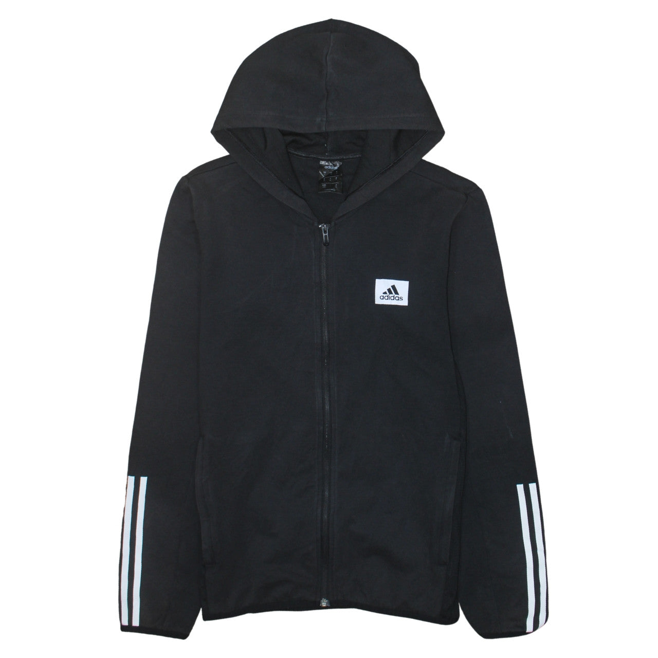 adidas Mens Black Full Zip Hoodie Medium Lightweight Sportswear