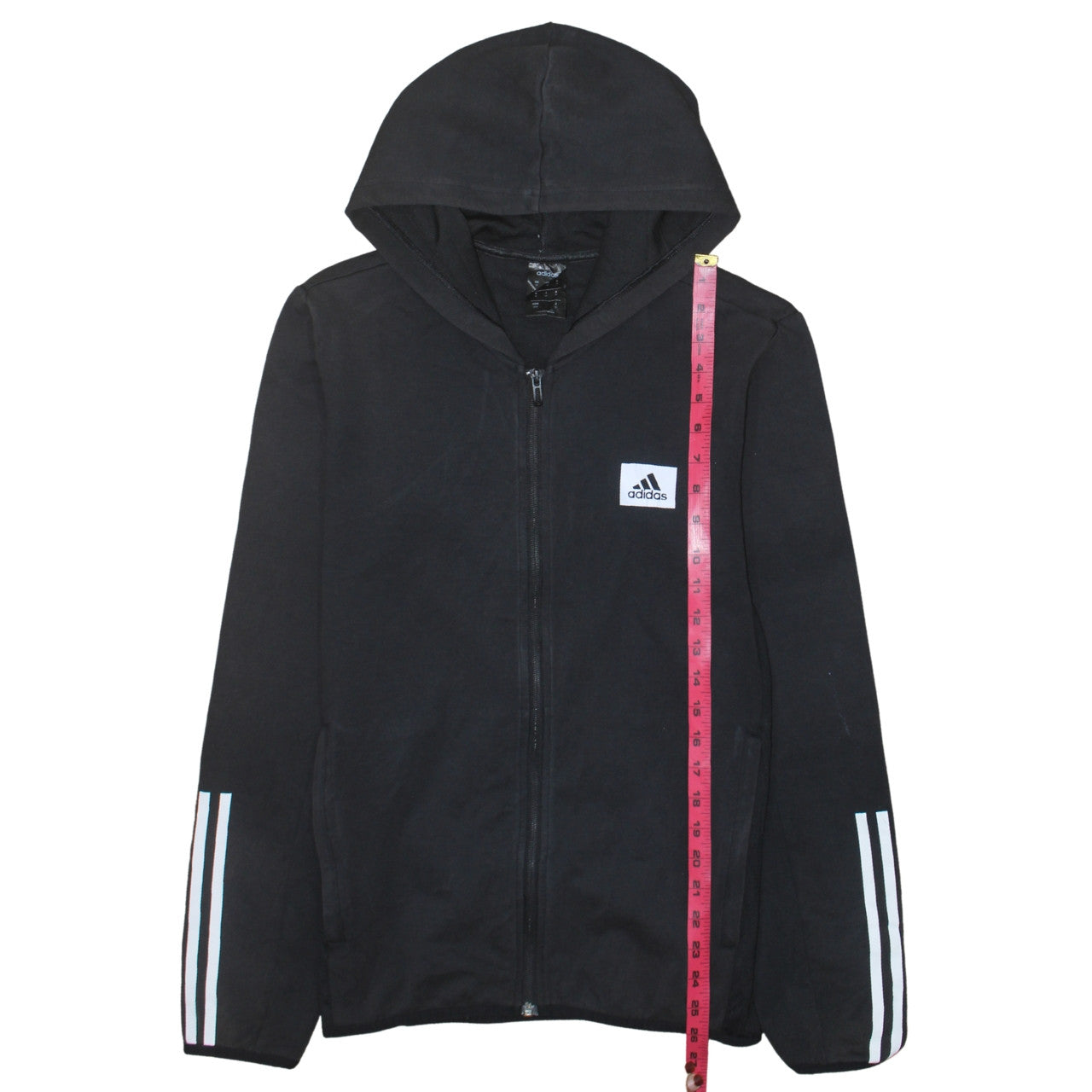 adidas Mens Black Full Zip Hoodie Medium Lightweight Sportswear