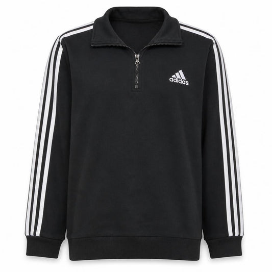 Adidas Women Black XL 1/4 Zip Sweatshirt Pullover Jumper Hoodies Top