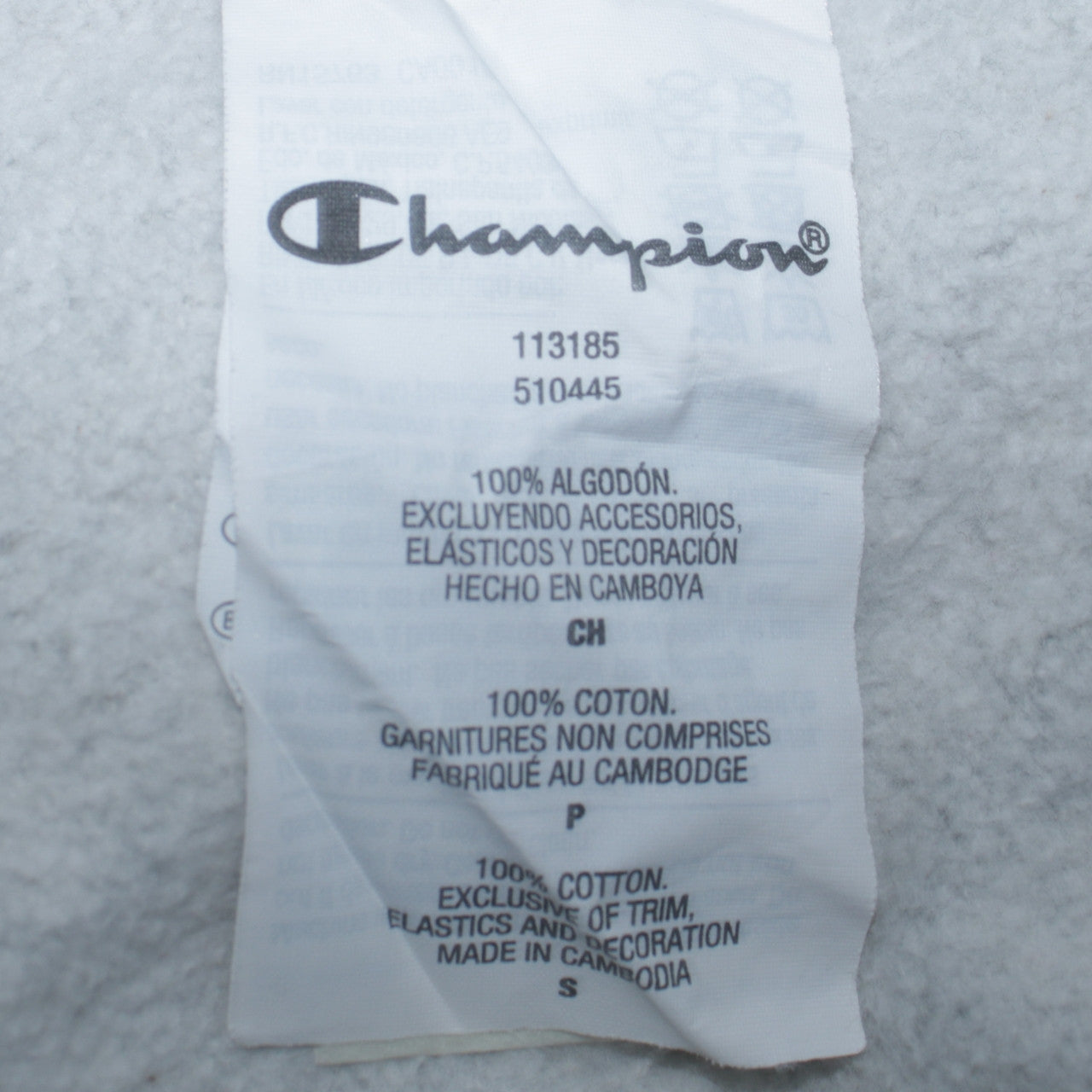 Champion Women Grey Small Pullover Hoodie 100% Cotton Logo Front