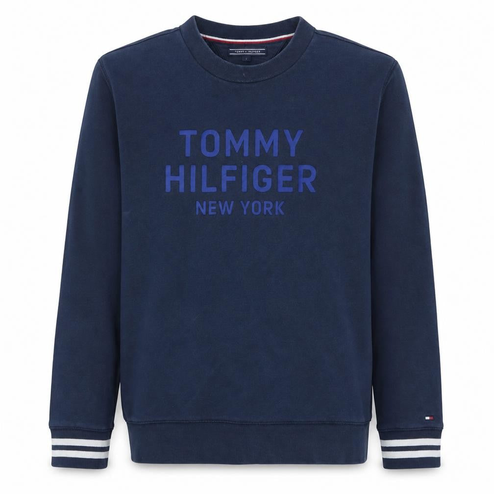 Tommy Hilfiger Men's Blue L Crew Neck Graphic Sweatshirt
