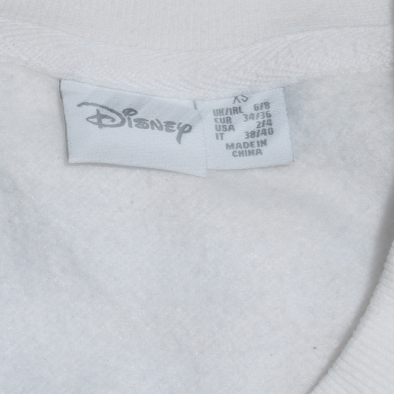 Disney Women White Mickey Pattern Pullover Sweatshirt XS