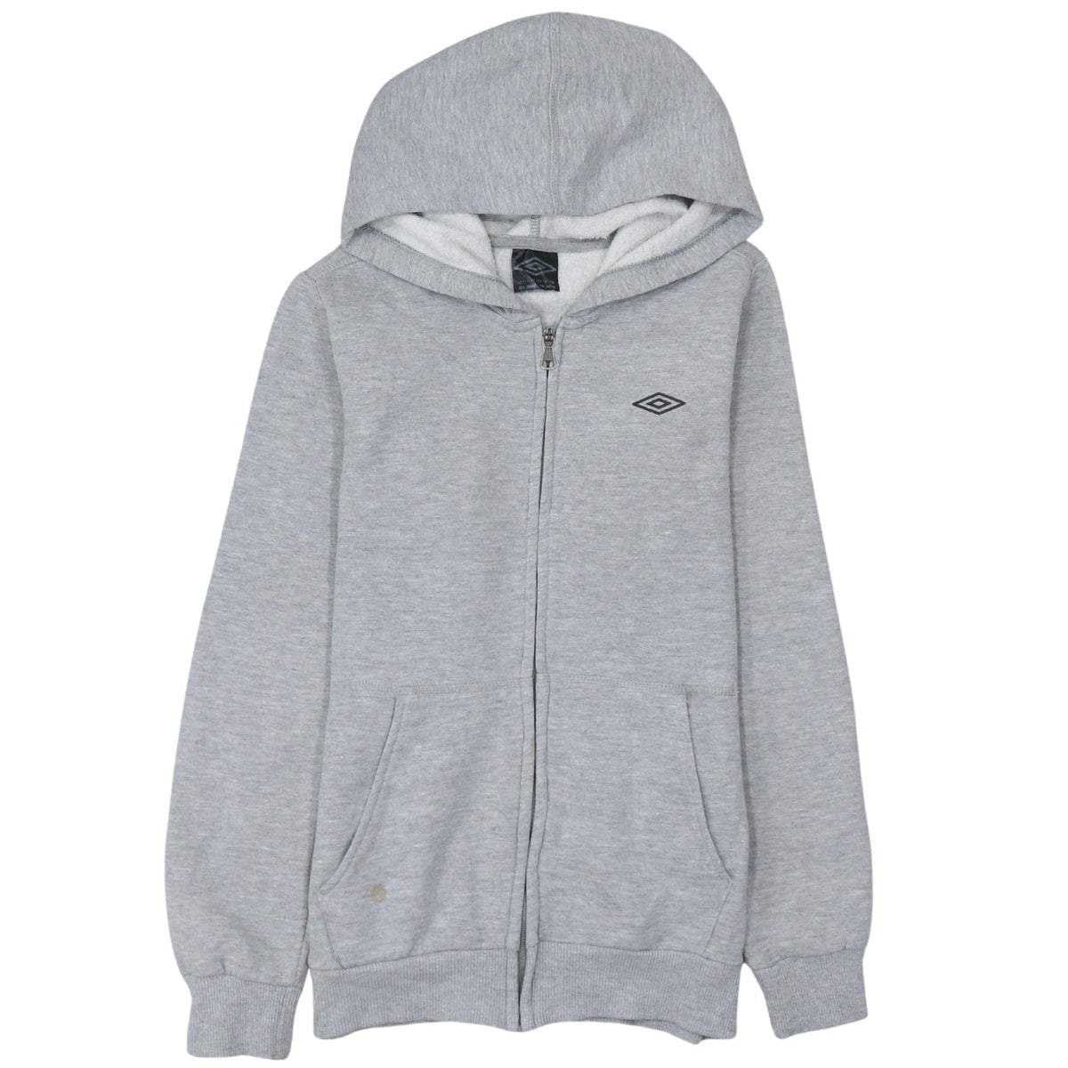 Umbro Boys Grey Full Zip Hoodie 11-12 Years Cotton Blend Lined