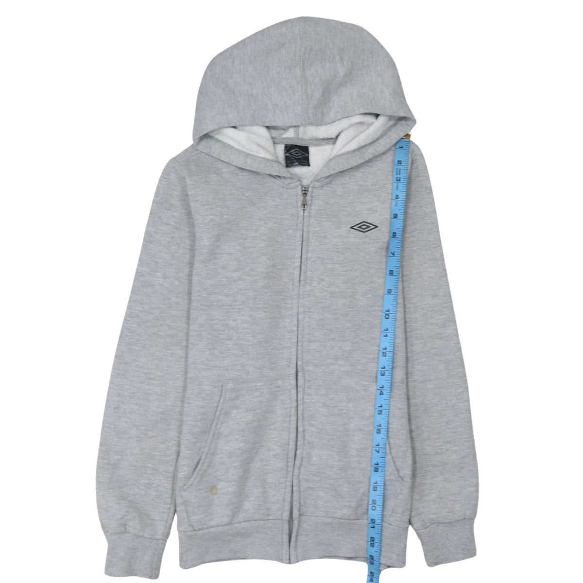 Umbro Boys Grey Full Zip Hoodie 11-12 Years Cotton Blend Lined