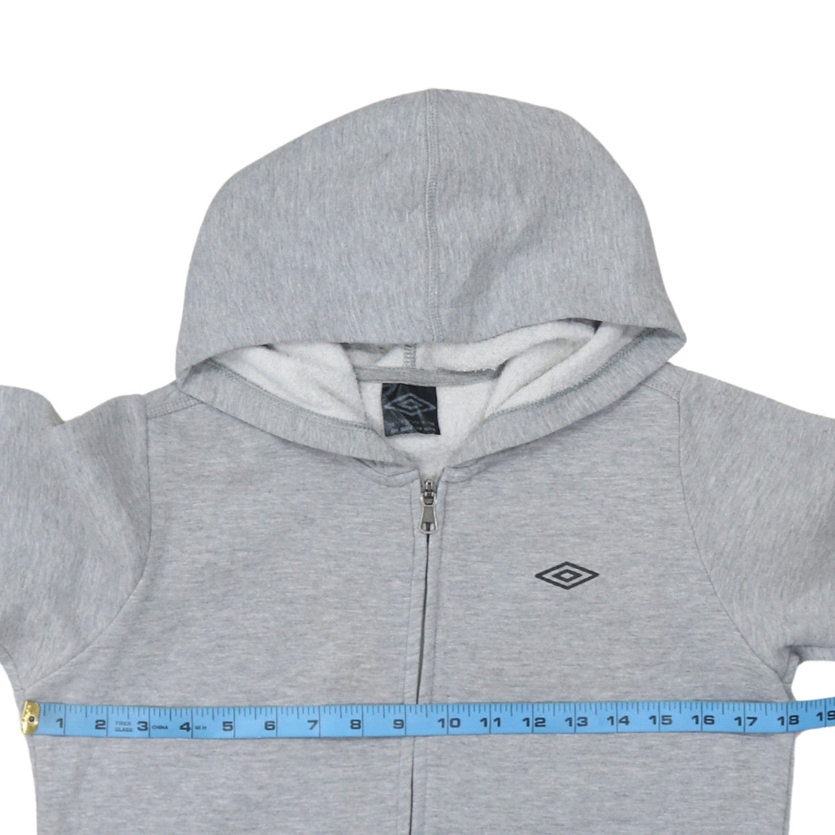 Umbro Boys Grey Full Zip Hoodie 11-12 Years Cotton Blend Lined