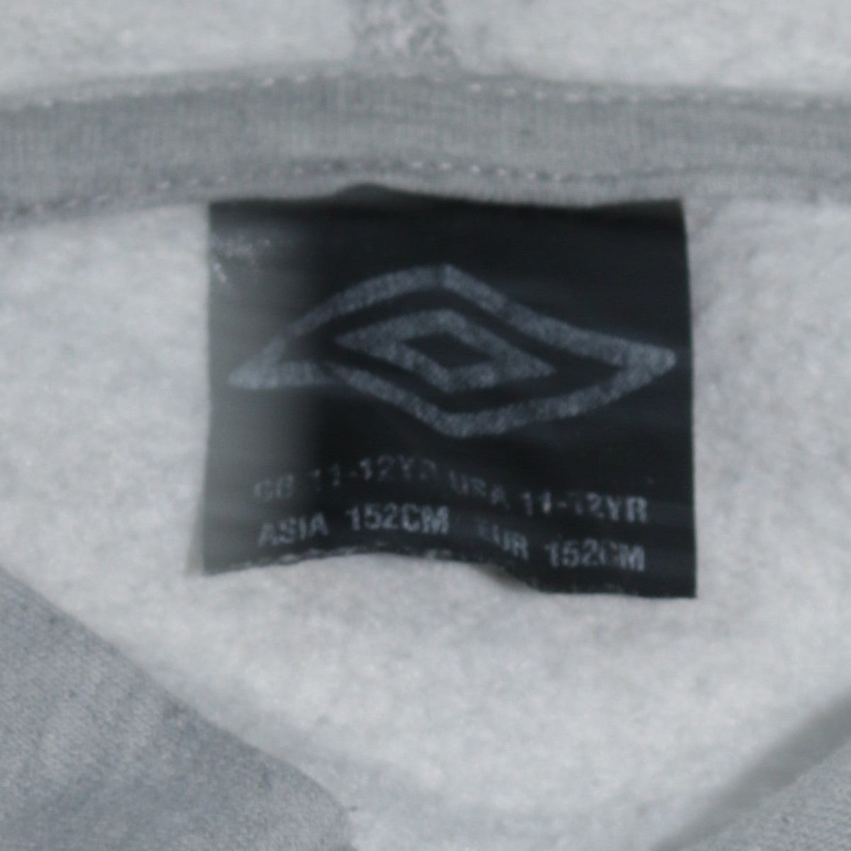 Umbro Boys Grey Full Zip Hoodie 11-12 Years Cotton Blend Lined