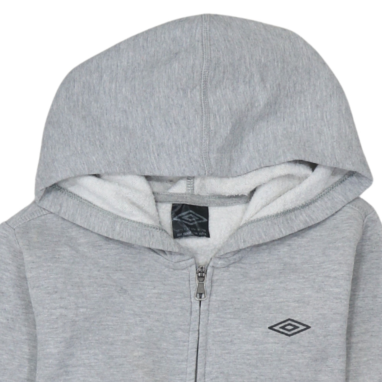 Umbro Boys Grey Full Zip Hoodie 11-12 Years Cotton Blend Lined