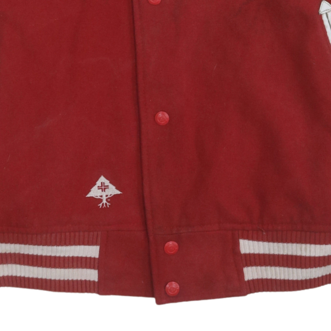 LRG Men's Red Varsity Jacket 2XL Wool Leather Team Captain