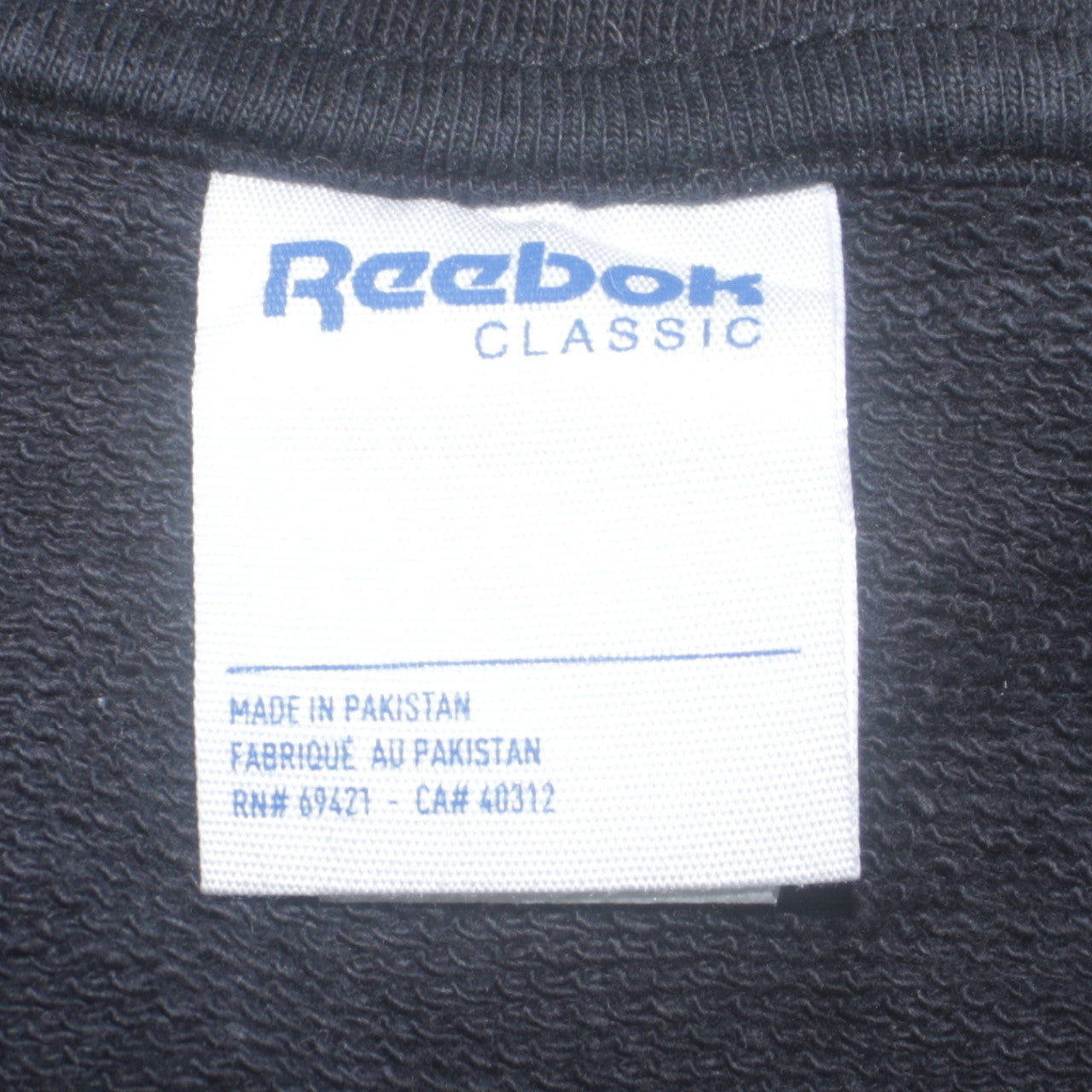 Reebok Mens Blue 1/2 Zip Collared Logo Sweatshirt L Retro Sportswear