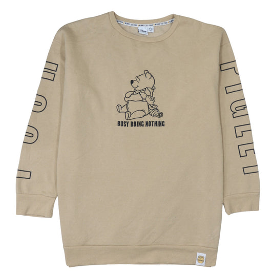 Disney Women Beige Winnie the Pooh Pullover Sweatshirt Size M
