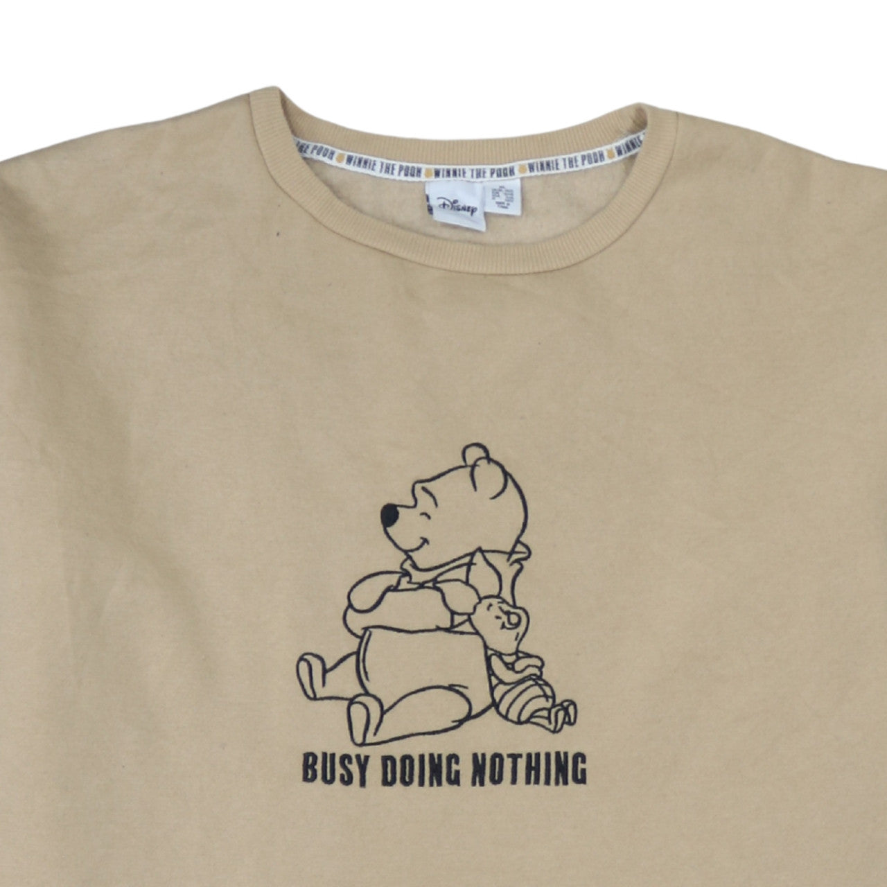 Disney Women Beige Winnie the Pooh Pullover Sweatshirt Size M