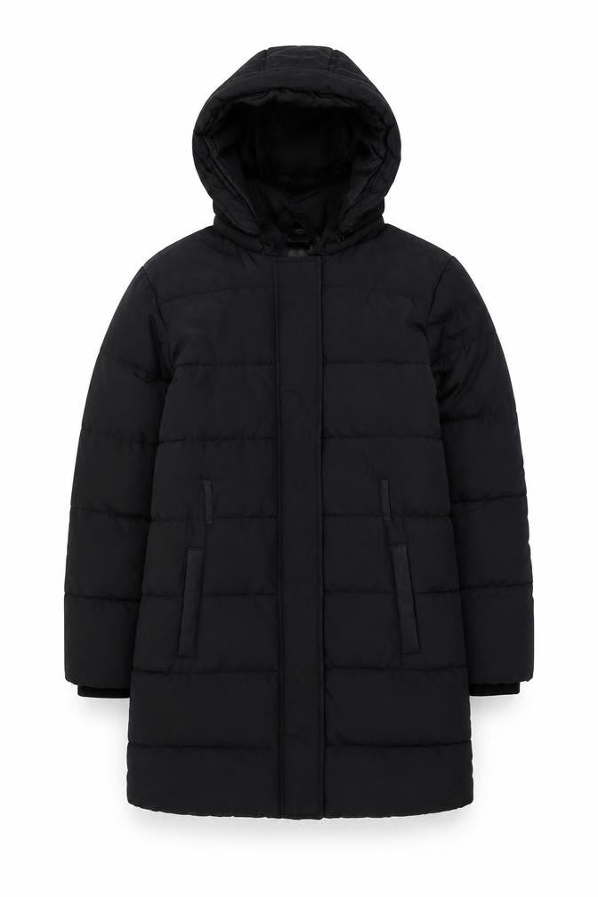 Marks & Spencer Boys Black Hooded Puffer Jacket 13-14 Years Winter Coat
