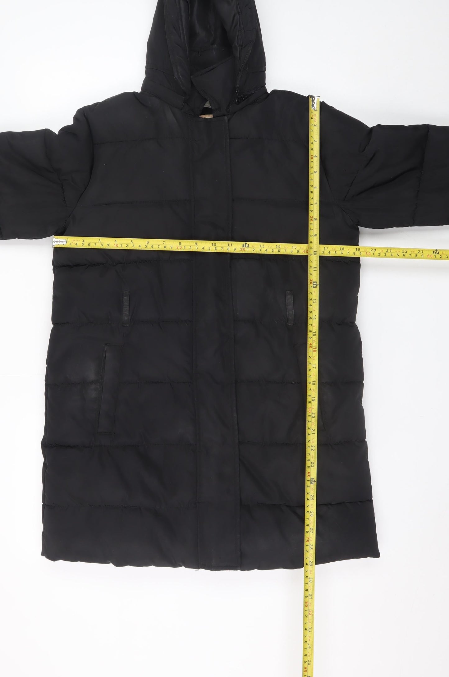 Marks and Spencer Boys Black Hooded Puffer Jacket 13-14 Years Winter Coat