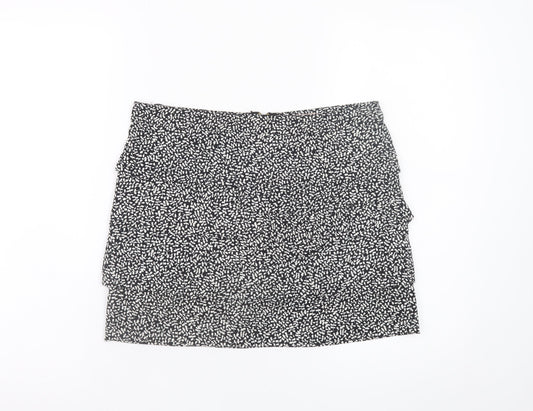 A|wear Women's Black Short Layered Zip Skirt Size 8