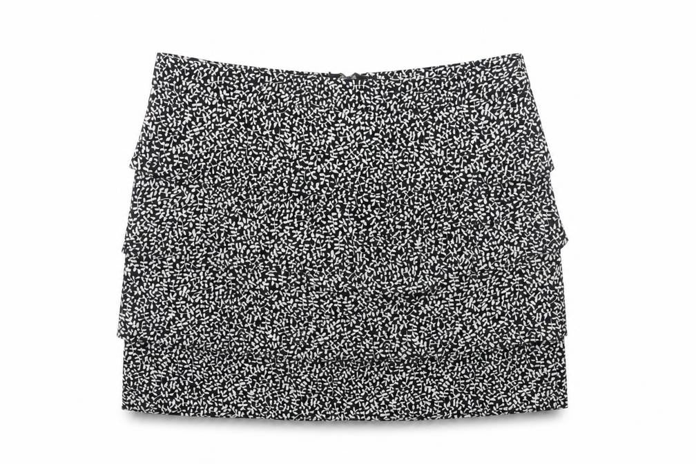 A|wear Women's Black Short Layered Zip Skirt Size 8