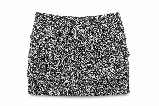 A|wear Women's Black Short Layered Zip Skirt Size 8
