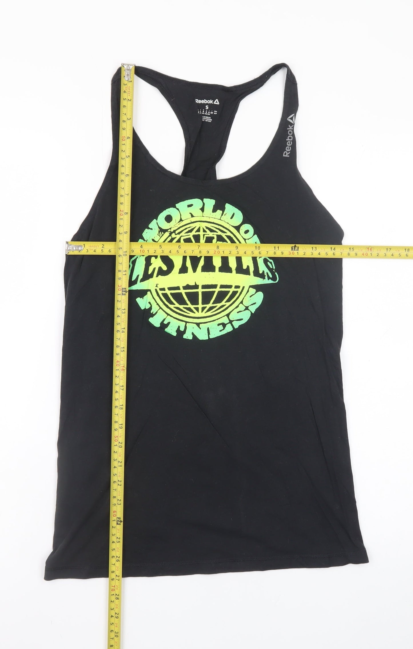 Reebok Les Mills Black Sleeveless Mens T-Shirt Small Athletic Fit