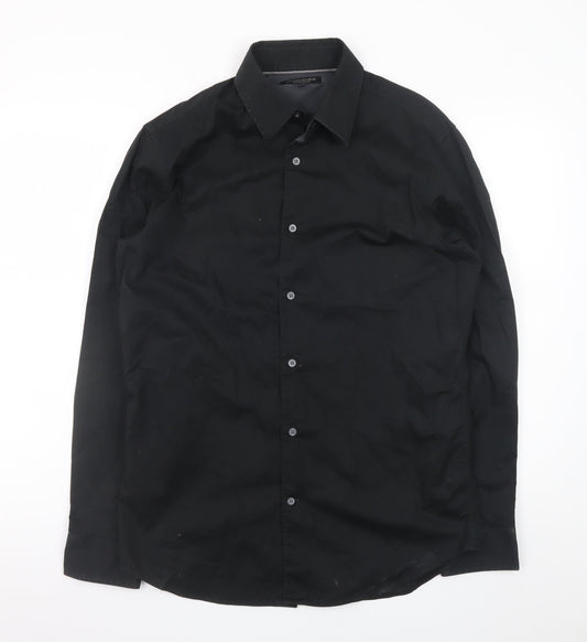 Banana Republic Men's Black Slim Fit Long Sleeve Dress Shirt M