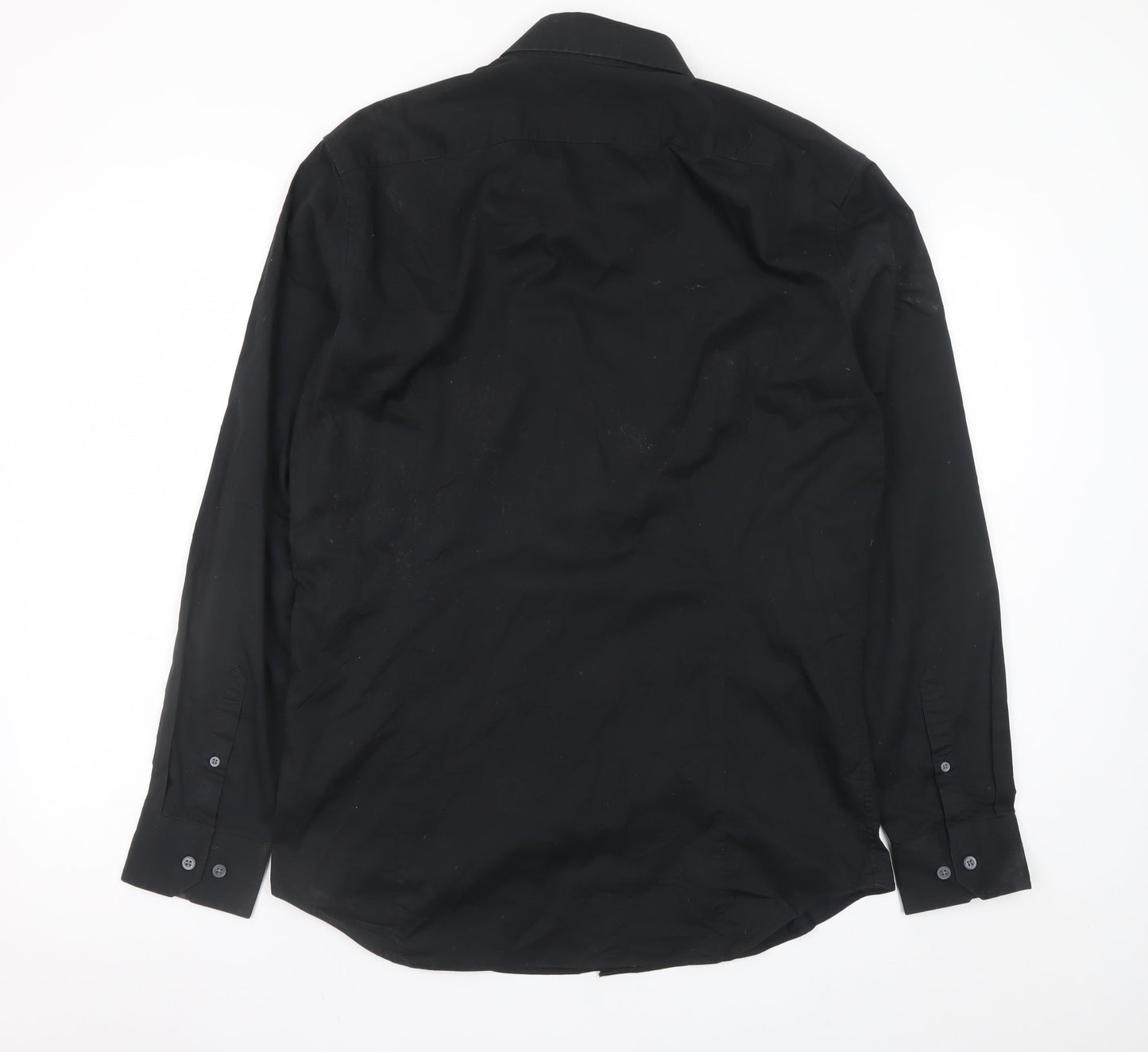 Banana Republic Men's Black Slim Fit Long Sleeve Dress Shirt M
