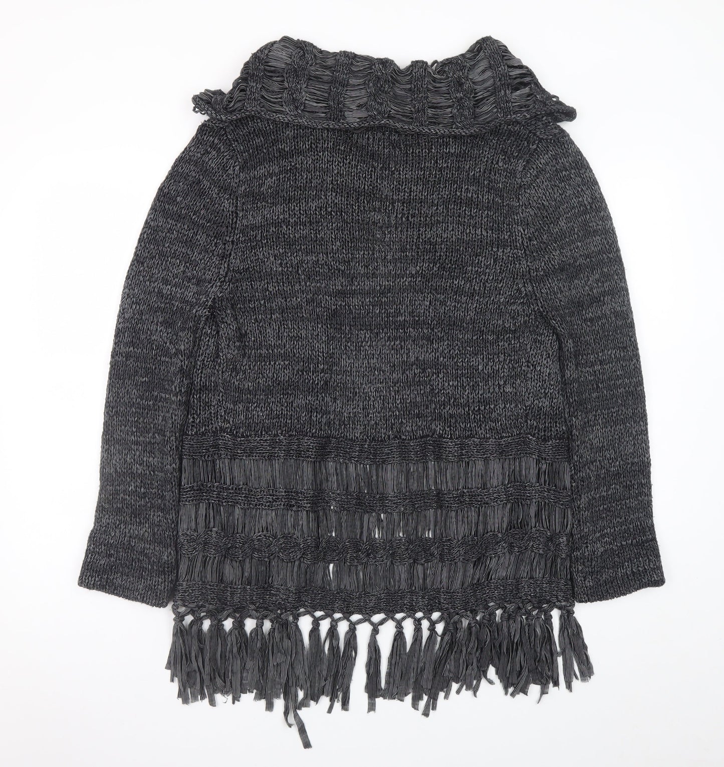 Paramour Women’s Grey Chunky Knit Fringe Cardigan M