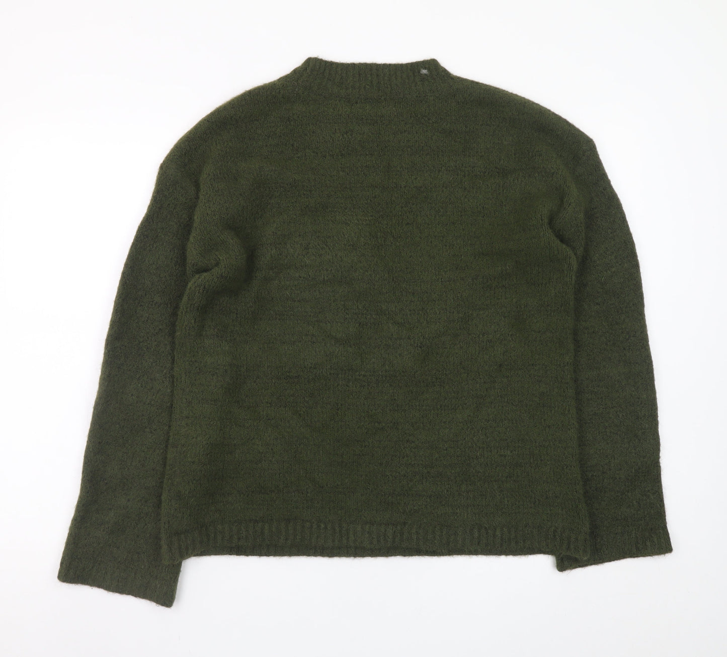 Gallery Women's Green Crew Neck Wool Blend Pullover Jumper M