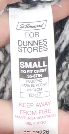 Dunnes Stores Men's Grey Fair Isle 1/2 Zip Wool Blend Jumper Size S