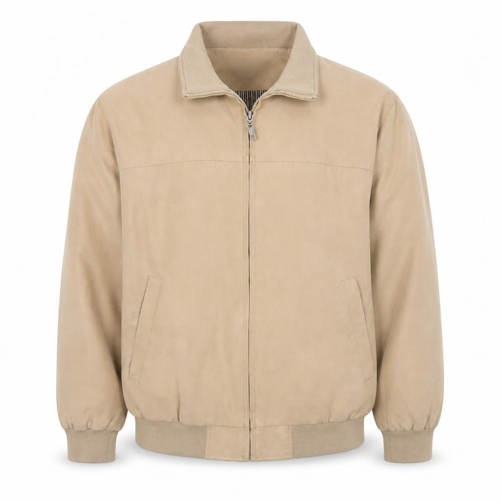 Greenwoods Mens Beige Bomber Jacket M Polyester Full Zip Casual