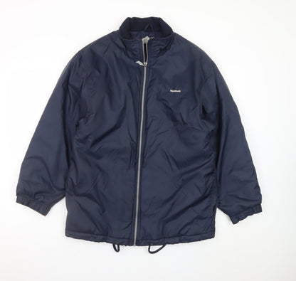 Reebok Essentials Blue Boys Puffer Jacket Full Zip Lined