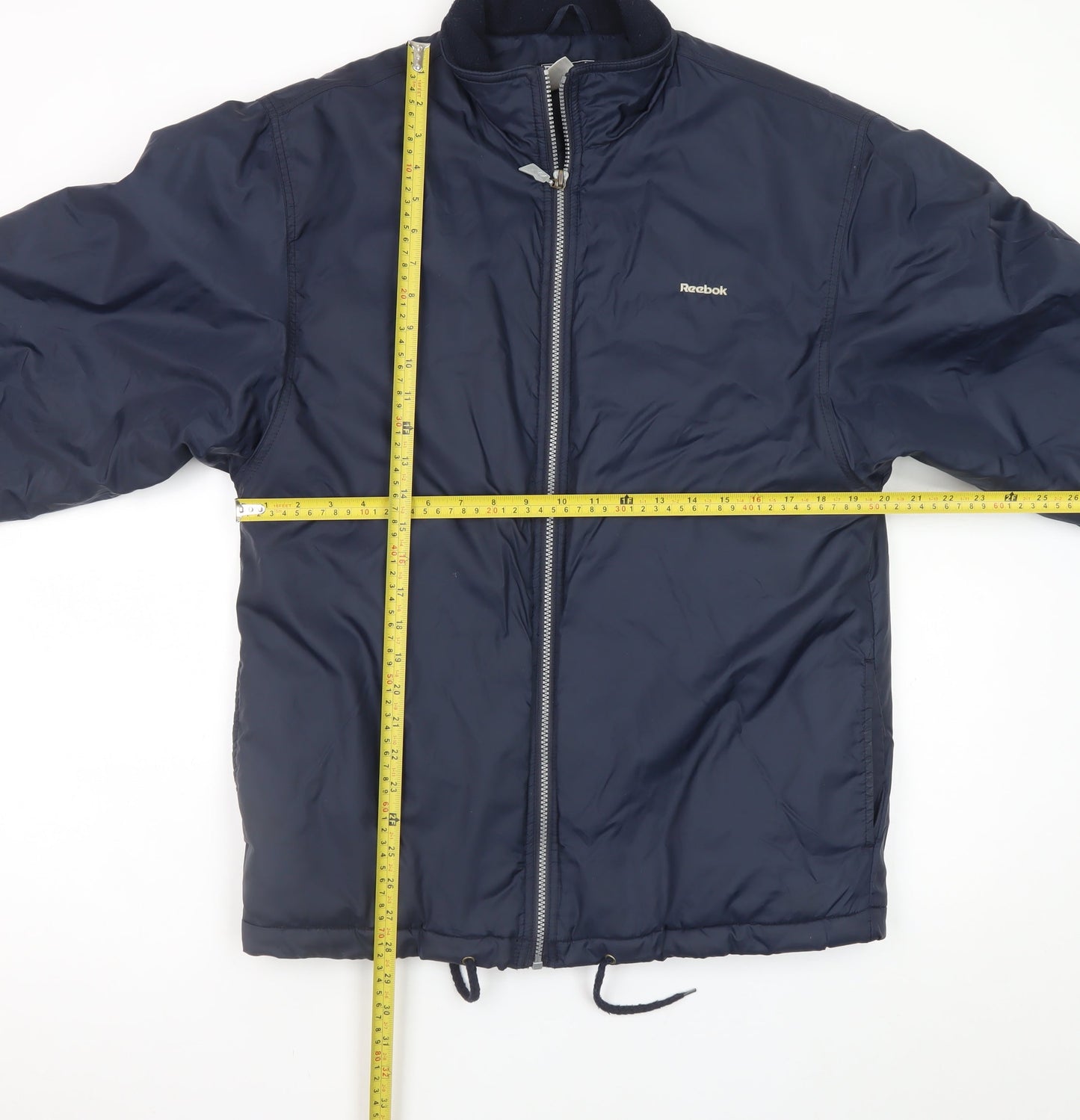 Reebok Essentials Blue Teen 164cm Puffer Jacket Full Zip Lined