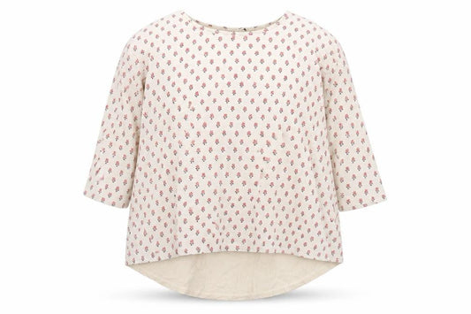 FatFace Womens Ivory Floral 3/4 Sleeve Tunic Blouse Size 14