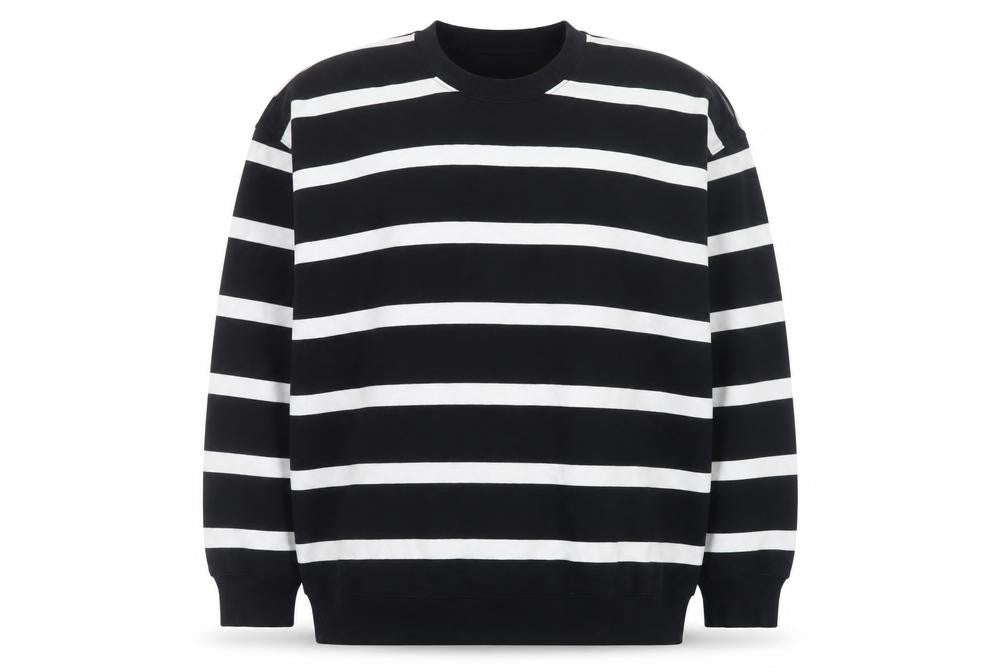 Marks & Spencer Men's Black White Striped XL Pullover Sweatshirt