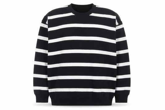 Marks & Spencer Men's Black White Striped XL Pullover Sweatshirt