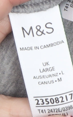 Marks and Spencer Mens Grey Pullover Hoodie Size L Regular Fit
