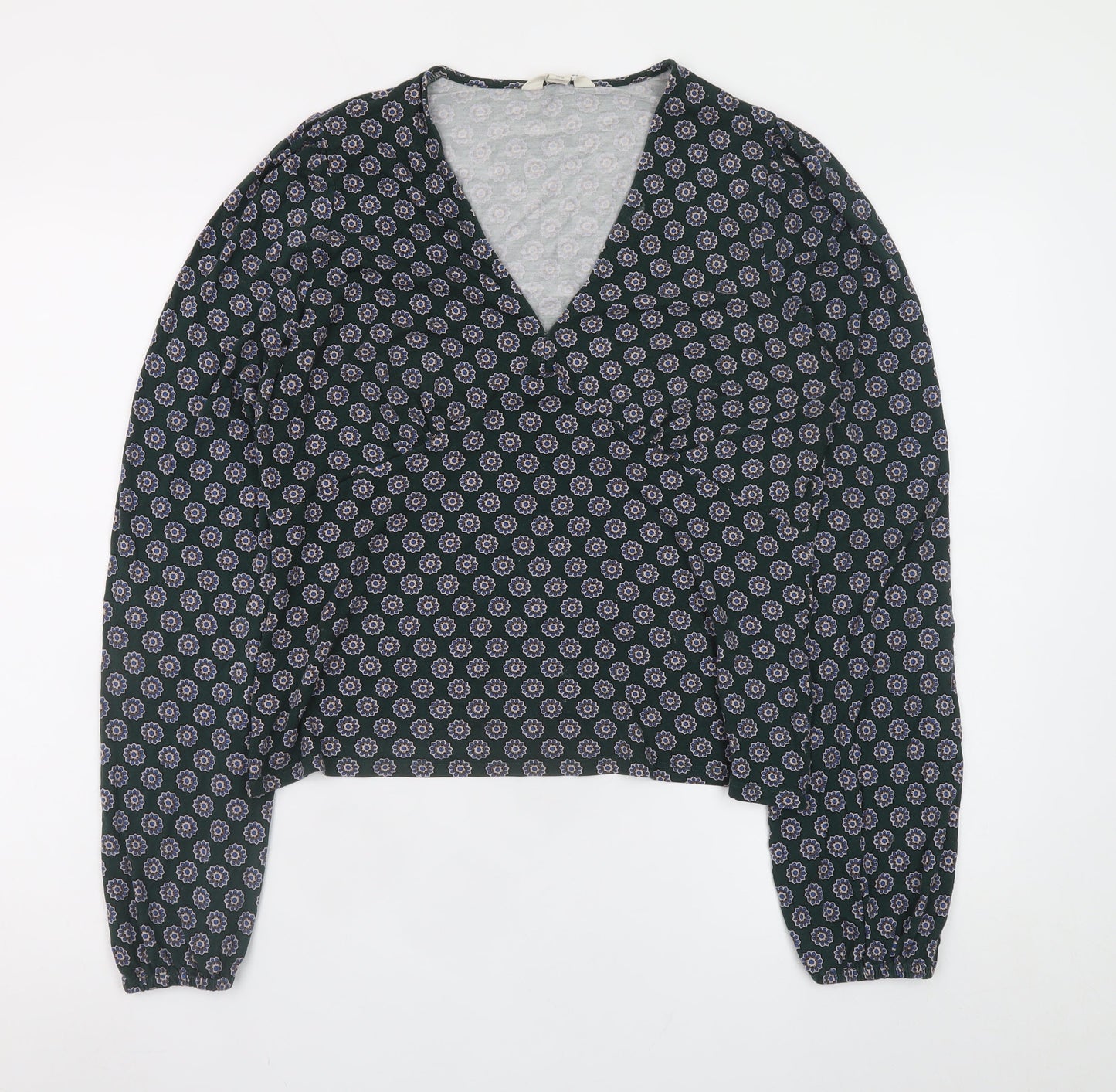 Boden Women’s Blue Geometric Wrap Blouse Size 18 Viscose Stretch