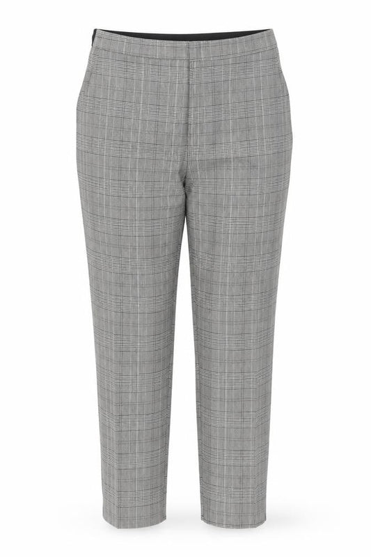 Zara Womens Grey Check Slim Trousers Size L Plaid Workwear