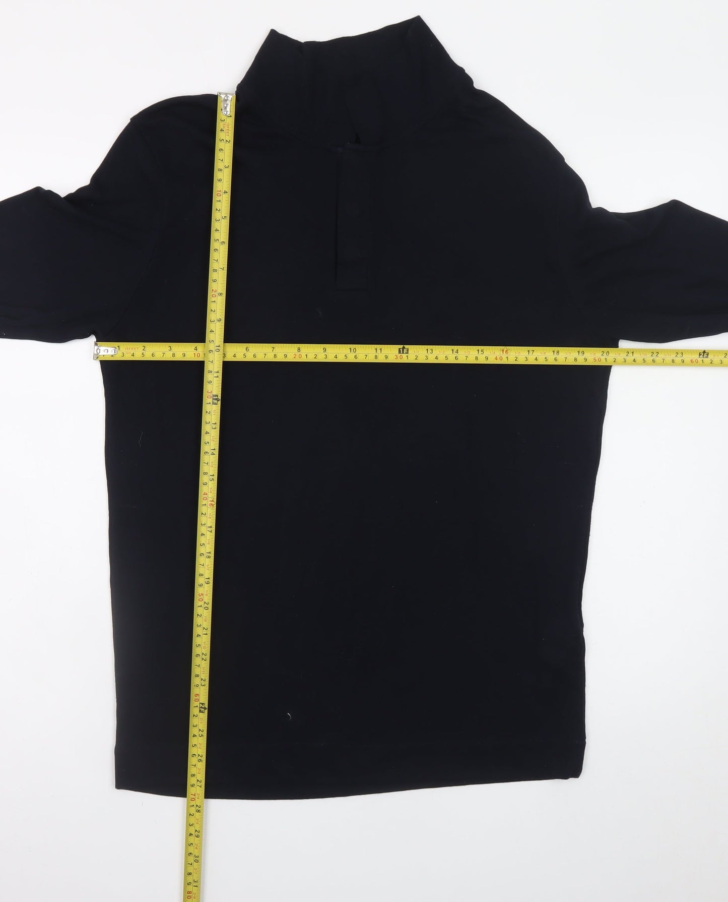 Zara Man Black Long Sleeve Polo Shirt Men’s XL Regular Fit