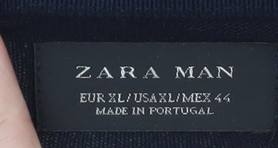 Zara Man Black Long Sleeve Polo Shirt Men’s XL Regular Fit