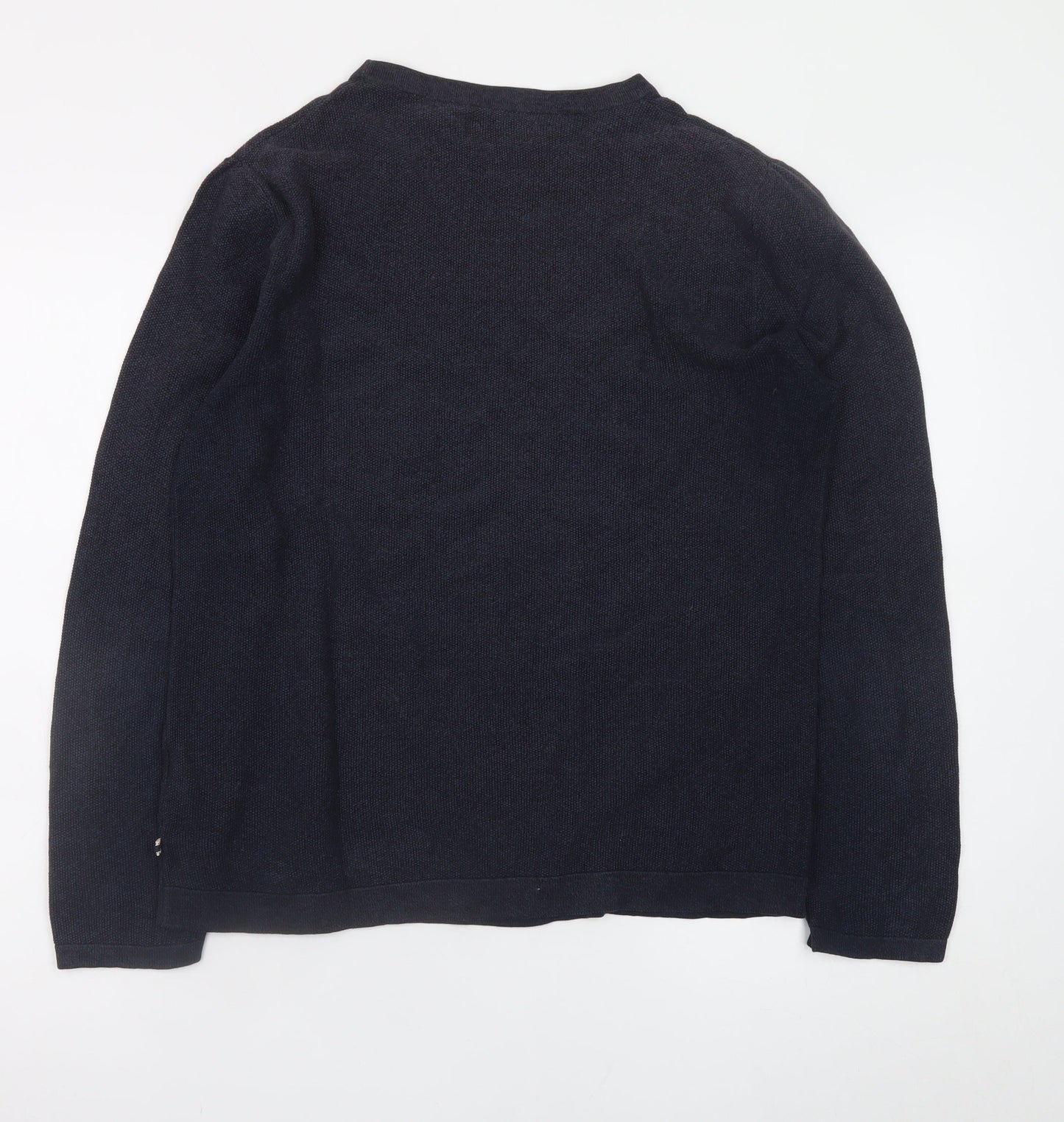Jack & Jones Men's Black Cotton Crew Neck Pullover Jumper Size L