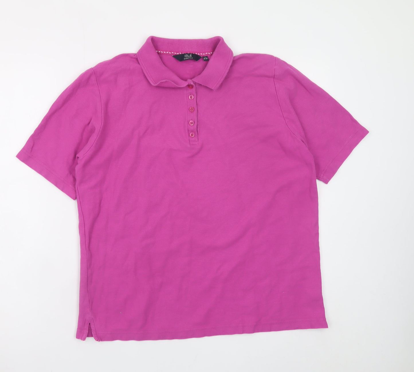 Isle Essentials Women’s Pink Polo Short Sleeve Cotton Top Size 18-20