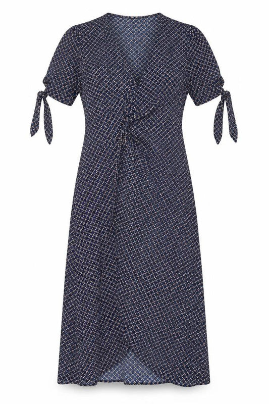 Stella Morgan Women's Blue Geometric Wrap Midi Dress Size 8