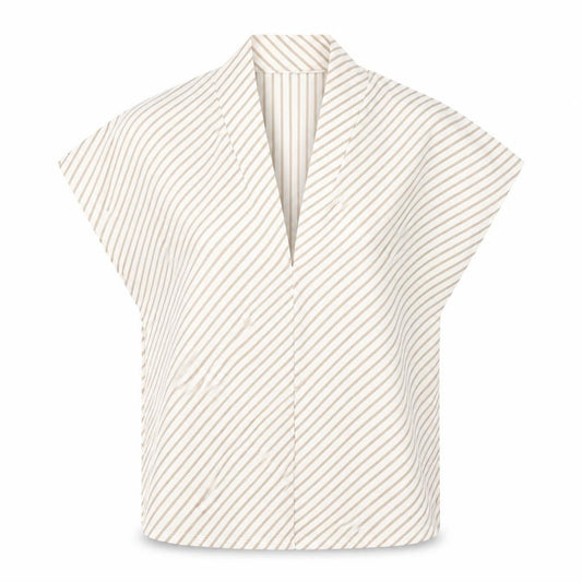 H&M Women’s Beige Striped Kimono Blouse Size S Relaxed Fit