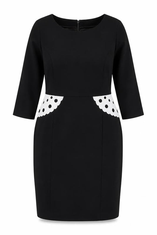 Myleene Klass Women's Black Sheath Dress Size 14 3/4 Sleeve Stretch