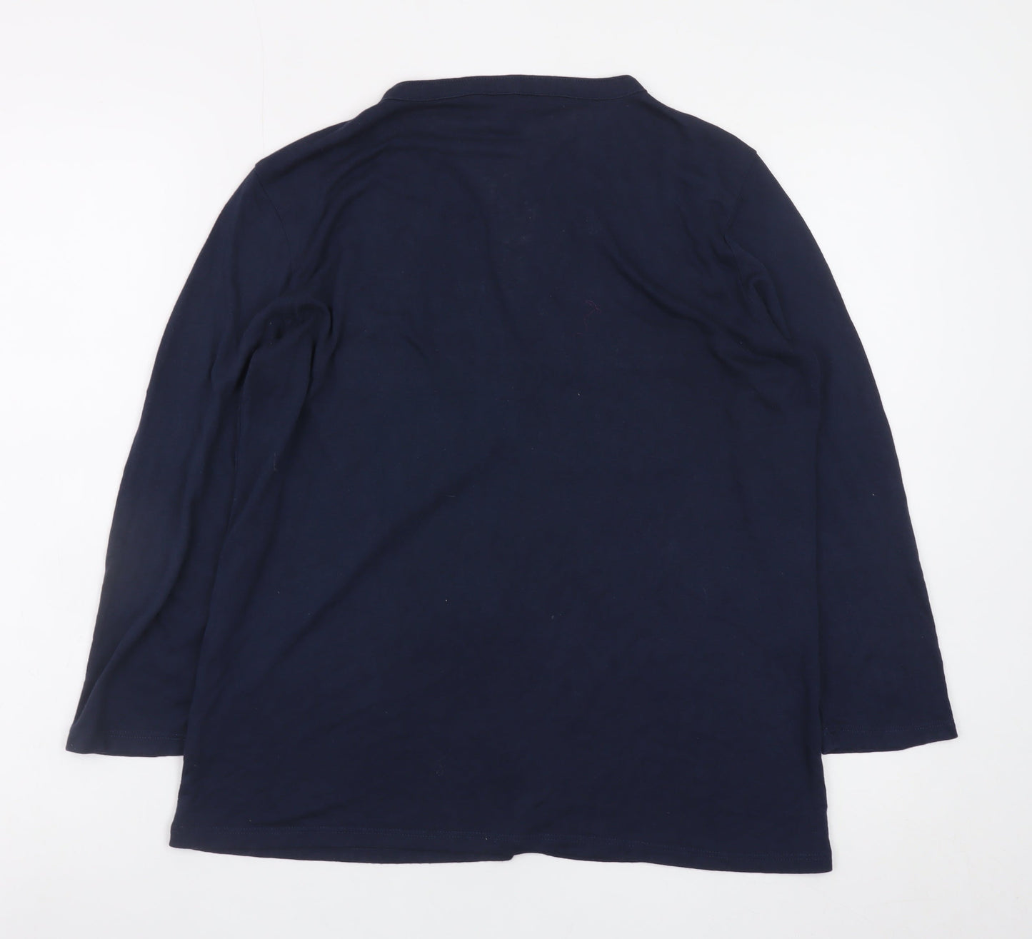 Cortefiel Women's Blue Tunic Blouse Size 10 V-Neck Long Sleeve