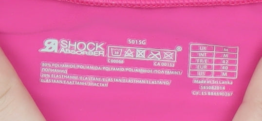 Shock Absorber Women Pink Long Sleeve V-Neck Slim Fit Gym Top M