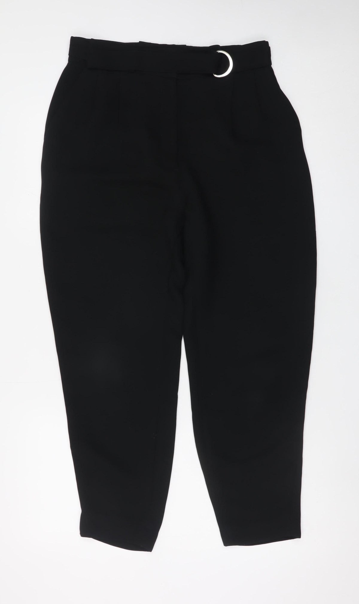 & Other Stories Women’s Black Belted High Rise Tapered Trousers Size 10