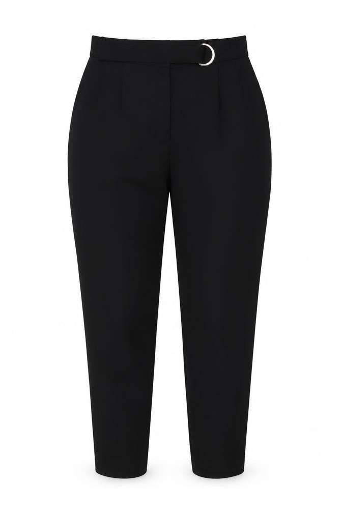 & Other Stories Women’s Black Belted High Rise Tapered Trousers Size 10